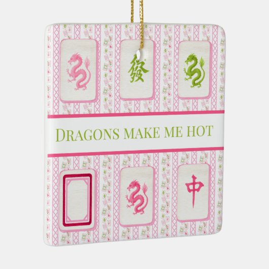 Preppy Mahjong Dragons Make Me Hot Funny Keramisch Ornament (Rechts)