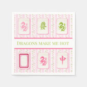Preppy Mahjong Dragons Make Me Hot Funny Servet (Voorkant)