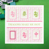 Preppy Mahjong Dragons Make Me Hot Funny Servet