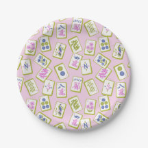 Preppy Mahjong Tegels op Pastelroze