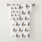 Preppy Mallard Duck gepersonaliseerd Bad Handdoek (Insitu)
