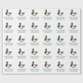 Preppy Mallard Duck gepersonaliseerd Cadeaupapier (Vlak)