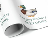 Preppy Mallard Duck gepersonaliseerd Cadeaupapier (Rol Hoek)