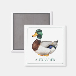 Preppy Mallard Duck gepersonaliseerd Magneet