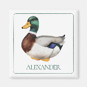Preppy Mallard Duck gepersonaliseerd Magneet (Voorkant)