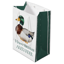 Preppy Mallard Duck gepersonaliseerd Medium Cadeauzakje