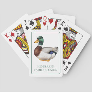 Preppy Mallard Duck gepersonaliseerd Pokerkaarten