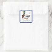 Preppy Mallard Duck Gepersonaliseerde Boekenplaat Vierkante Sticker (Tas)