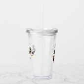 Preppy Mallard Duck-monogram Acryl Drinkbeker (Rechts)