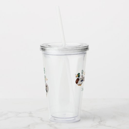 Preppy Mallard Duck-monogram Acryl Drinkbeker (Links)