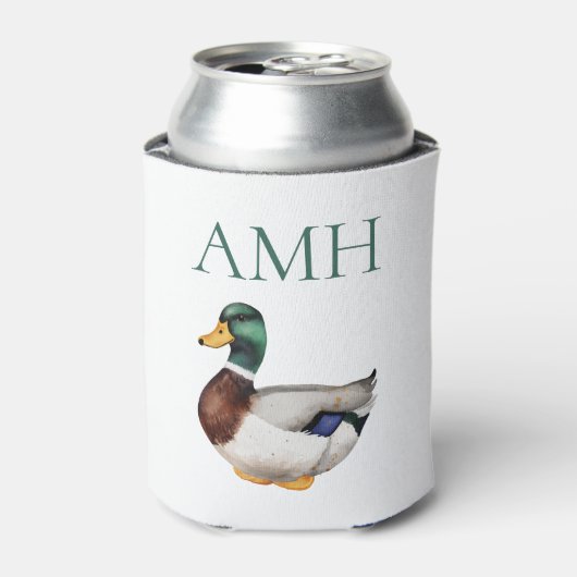 Preppy Mallard Duck-monogram Blikjeskoeler (Blikje Voorkant)