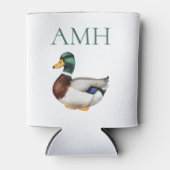 Preppy Mallard Duck-monogram Blikjeskoeler (Voorkant)