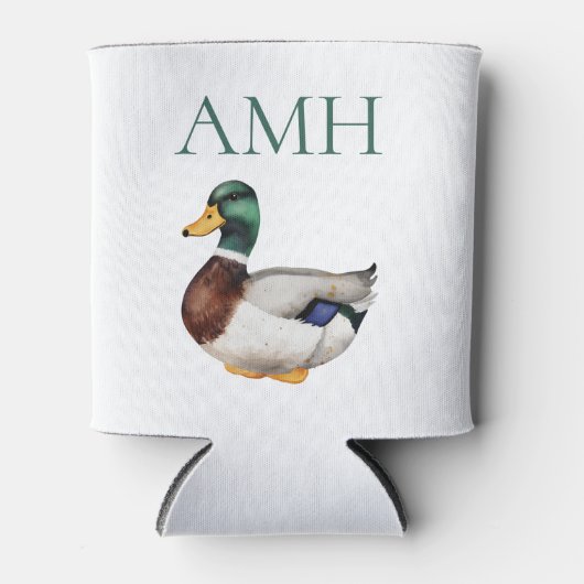 Preppy Mallard Duck-monogram Blikjeskoeler (Voorkant)