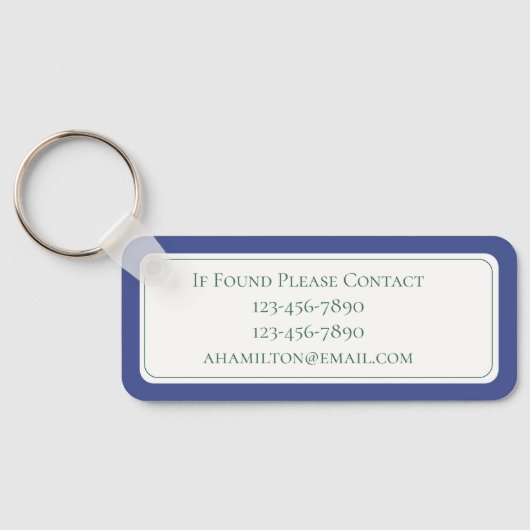 Preppy Mallard Duck-monogram Sleutelhanger (Achterkant)