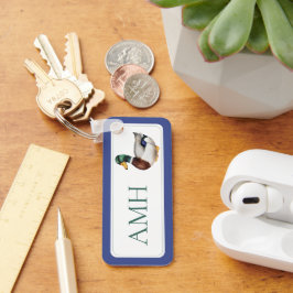 Preppy Mallard Duck-monogram Sleutelhanger