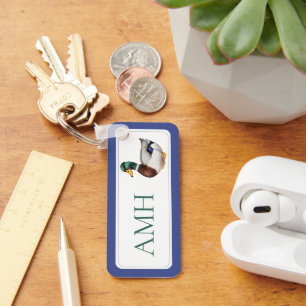 Preppy Mallard Duck-monogram Sleutelhanger