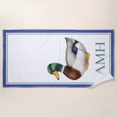 Preppy Mallard Duck-monogram Strandlaken (Voorkant)