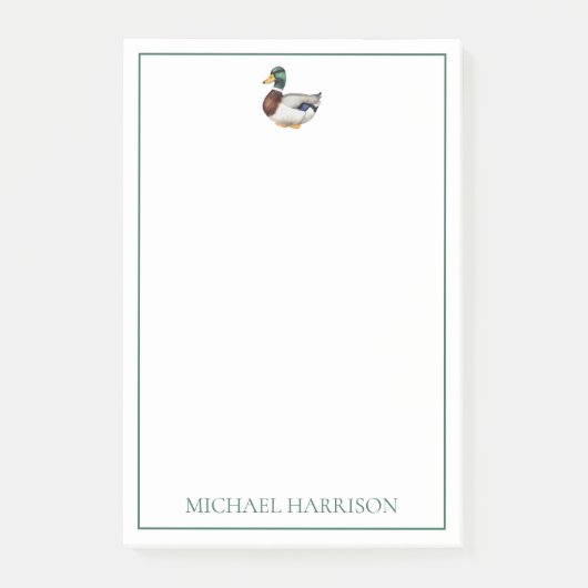 Preppy Mallard Duck Personalized Post-it® Notes (Voorkant)