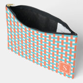 Preppy Mandenvlecht - Koraal & Turkoois Monogram Etui (Open)