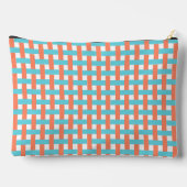 Preppy Mandenvlecht - Koraal & Turkoois Monogram Etui (Achterkant)