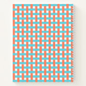 Preppy Mandenvlecht - Koraal & Turkoois Monogram Notitieboek (Achterkant)