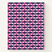 Preppy Mandenvlecht - Navy & Roze Monogram Notitieboek (Achterkant)