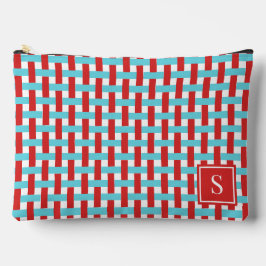Preppy Mandenvlecht - Rood & Turkoois Monogram Etui
