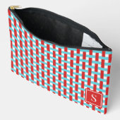 Preppy Mandenvlecht - Rood & Turkoois Monogram Etui (Open)