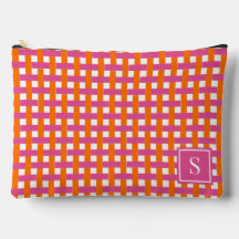 Preppy Mandenvlecht - Roze & Oranje Monogram