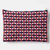 Preppy Mandenvlechtwerk – Navy & Rode Monogram Etui (Achterkant)