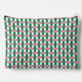 Preppy Mandenvlechtwerk – Roze & Groen Monogram Etui (Achterkant)