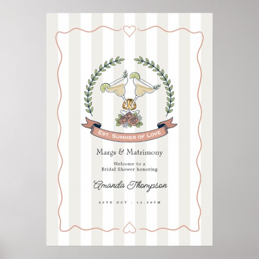 Preppy Margs & Matrimony Bruiloft Feest Welkom Poster (Voorkant)