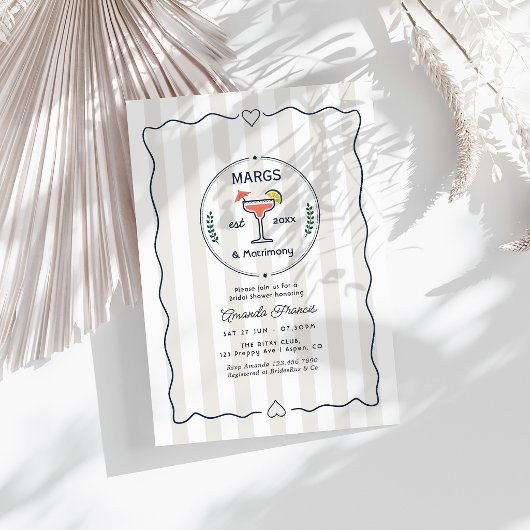 Preppy Margs & Matrimony Bruiloftsfeest Kaart