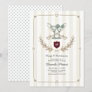 Preppy Margs & Matrimony Monogram Meisjesuitje Kaart
