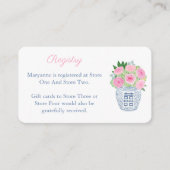 Preppy marineblauw en roze Vrijgezellenfeest regis Informatiekaartje (Voorkant)