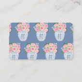 Preppy marineblauw en roze Vrijgezellenfeest regis Informatiekaartje (Achterkant)