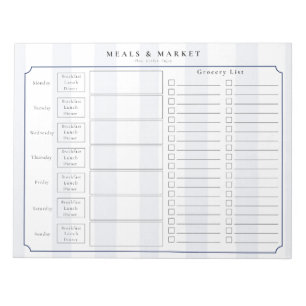 Preppy Meals & Market Wekelijkse Maaltijdplanner Notitieblok