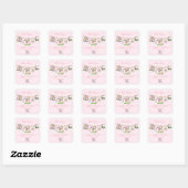 Preppy Meisje waslijn Baby shower Vierkante Sticker (Vel)