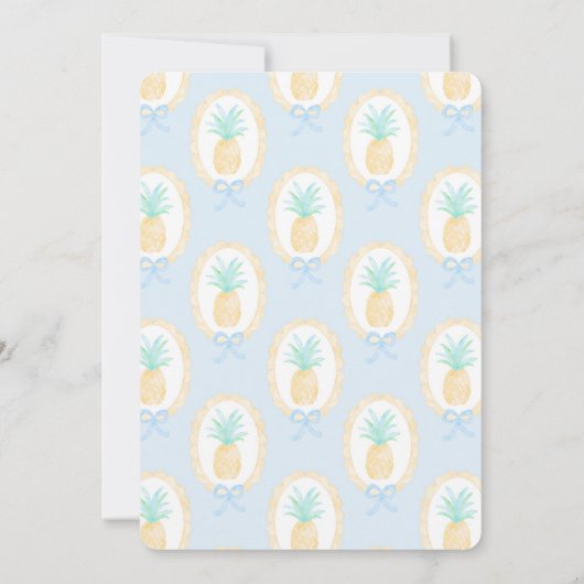 Preppy Meisjes Zomer Ananas Eerste Verjaardag Kaart (Achterkant)