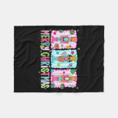 Preppy Merry Christmas Cute Nk Nutcracker Girl Wom Fleece Deken (Voorkant (Horizontaal))