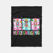 Preppy Merry Christmas Cute Nk Nutcracker Girl Wom Fleece Deken (Voorkant)