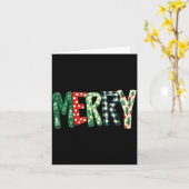 Preppy Merry,christmas Funny Froral Checkered Gift Kaart (Gele Bloem)
