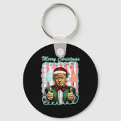 Preppy Merry Christmas Trump 2025 Xmas Make Xmas G Sleutelhanger (Voorkant)