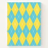 Preppy met de hand gestikte Argyle – Geel & Turkoo Notitieboek (Achterkant)