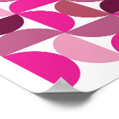 Preppy Mid Century Modern Abstract Roze esthetisch Poster (Hoek)