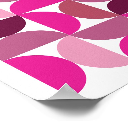 Preppy Mid Century Modern Abstract Roze esthetisch Poster (Hoek)