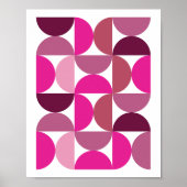 Preppy Midden-Eeuwse Moderne Abstracte Roze Esthet Poster (Voorkant)