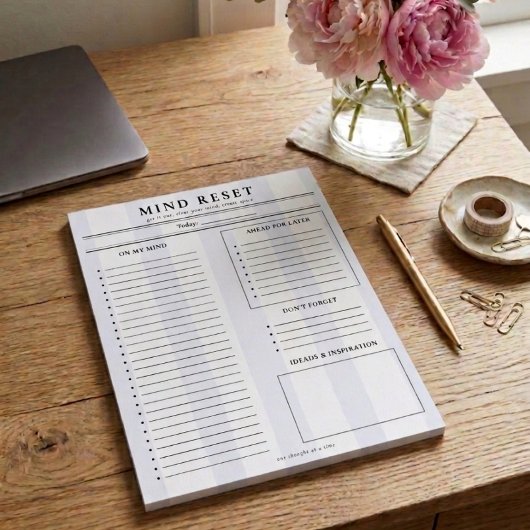 Preppy Mind Reset | Brain Dump Lijst Notitieblok