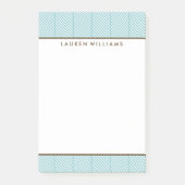 Preppy Mint Green Herringbone Pattern Post-it® Notes (Voorkant)