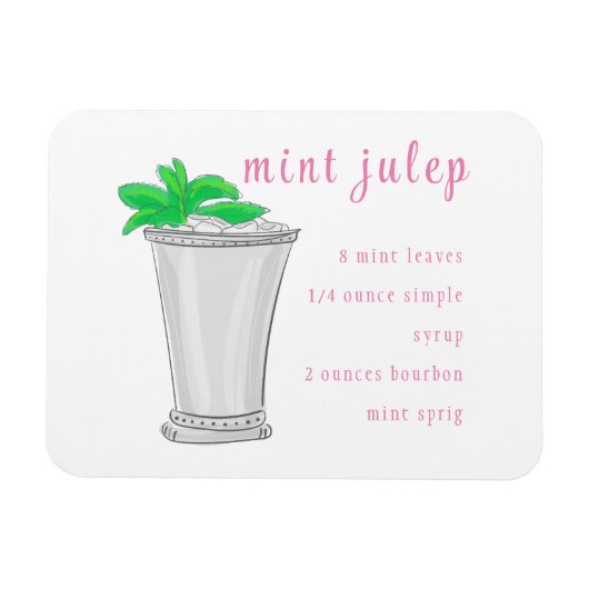 Preppy Mint Julep Bar Recipe Magneet (Horizontaal)